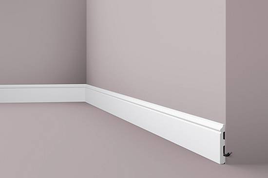 Плінтус дюрополімерний FL1 WallStyl білий 80ммх13ммх2000мм