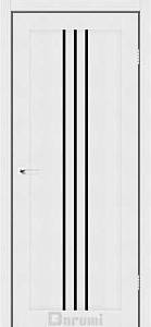 Дверь межкомнатная Darumi Christi Білий текстурний (800*2000) стекло черное