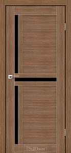 Дверне полотно West StilDoors Італійський Горіх (800*2000) ПВХ, стекло черное