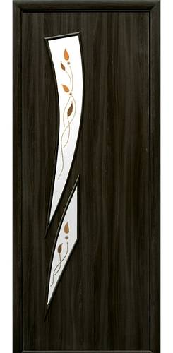 Дверне полотно Новий стиль Камея кедр (800*2000) экошпон стекло с рис. Р1