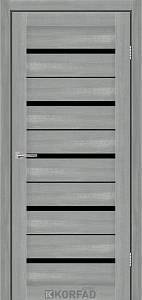 Дверне полотно ROXTON  Korfad Express ясен сталевий/патіна смокі скло чорне 800*2000