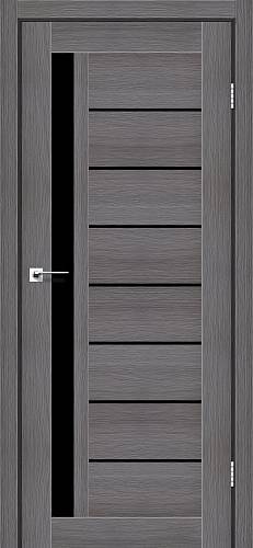 Дверне полотно LONDON StilDoors Трюфель (800*2000) ПВХ, стекло черное (СК)