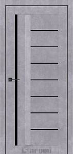 Дверне полотно Darumi  FLORIANA-01 800 х 2000, Металевий Грей, Чорне скло