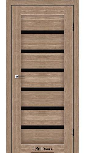 Дверне полотно FLORIDA StilDoors Ольха классическая (800*2000) ПВХ, стекло черное