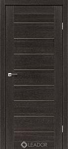 Дверь межкомнатная Leador Neapol дуб саксонский (800*2000) sincrolam, стекло сатин бронза