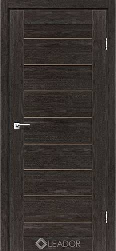 Двері міжкімнатні Leador Neapol дуб саксонський (800*2000) sincrolam, скло сатин бронза