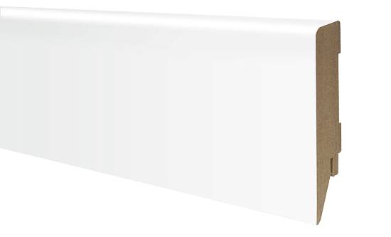 Плінтус ОМиС МДФ 100*19*2400 прямой на кляймер белый silk mat (4 шт-уп)