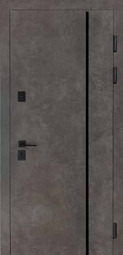 Двері Вхідні Булат Термо Ультра (квадро)мод.546/607 Роксі антр сірий/Біла шагрень зеркало 950права СЧ