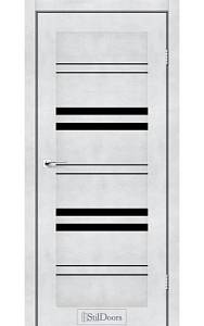 Дверне полотно SLOVENIA StilDoors Светлый бетон (800*2000) ПВХ, стекло черное (СК)