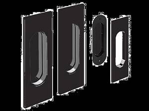 Ручка для раздв. системы Siba прямоугольная 125х33х8 BL комплект (2шт) черные