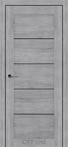 Дверне полотно BELTON City Line (800 х 2000, Дуб Шато, Чорне скло)