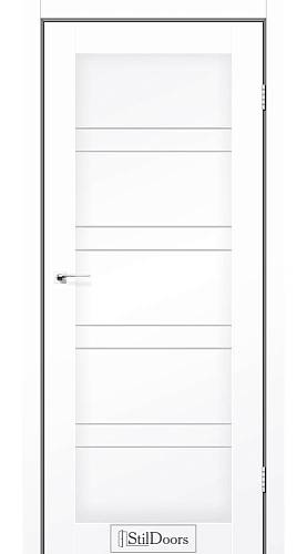 Дверне полотно Antalya DeLuxeПВХ  Белый мат(полипропилен)(800*2000) стекло сатин