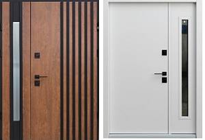 Двері Straj PF.St. Mottura 1.5 S RioSLoft  (1220х2050) Дуб темний/RAL 9005 Білий атлас