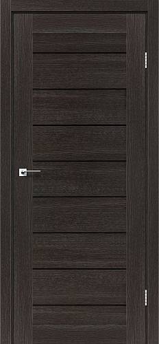 Дверь межкомнатная Leador Neapol дуб саксонский (600*2000) sincrolam, черное стекло