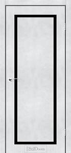 Дверне полотно ASMARA StilDoors Светлый Бетон (800*2000) ПП ,стекло черное
