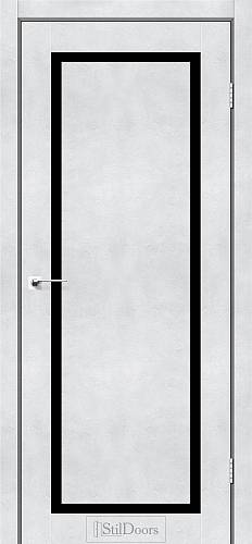 Дверне полотно ASMARA StilDoors Светлый Бетон (800*2000) ПП ,стекло черное