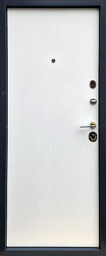 Двері вхідні Форт Нокс Стандарт ЛайтТитан софттач+зріз дерева медовий/зріз білий 950*2030 права