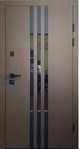 Двері вхідні Портала ТРІО ТЕРМО ПОЛІМЕР 950*2040 Полімер Дуб темний патина/ Wild oak 12+ЧКФ Пр