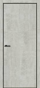 Дверь Doors Trento Т01B бетон светлый ПВХ  (800*2000*42) черный торец ПВХ врезка под замок, глухое